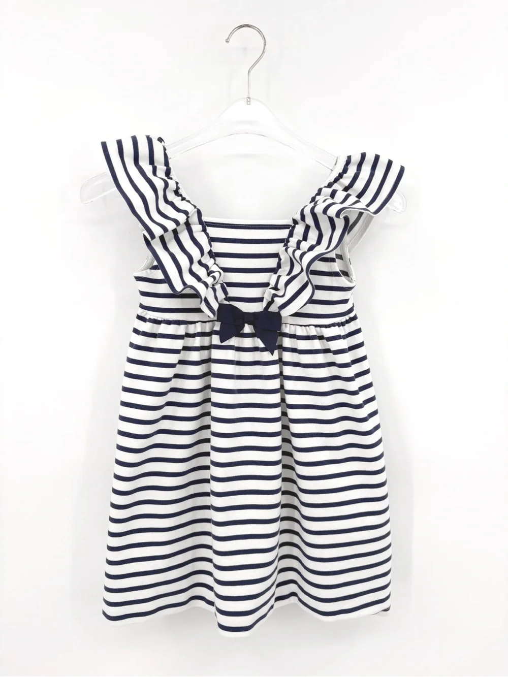 JANIE & JACK Nautical Navy Striped Ruffle Dress Girls 8
